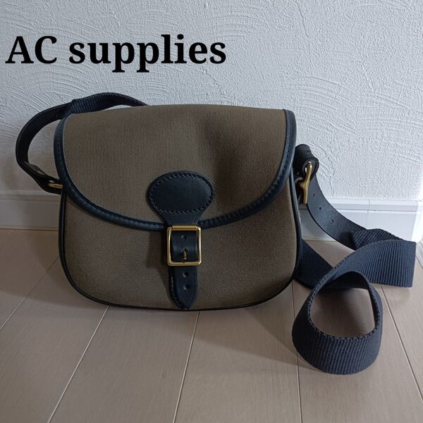1991 AC supplies キャンパス ショルダーバッグ レザー オリーブ