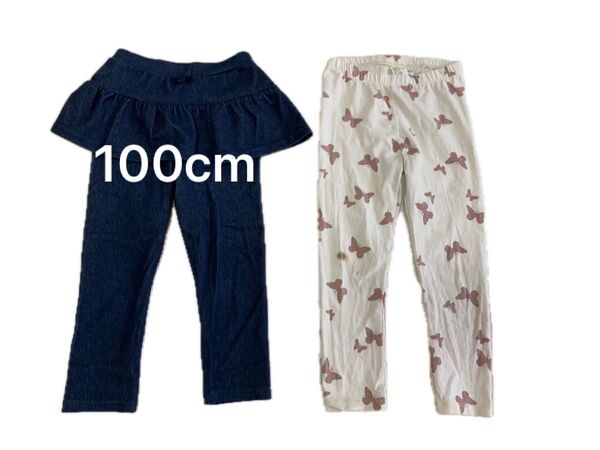 100 H&M 蝶々レギンス デニム スカッツ スカパン セット 西松屋 エルフィンドール 女の子 子ども服 キッズ