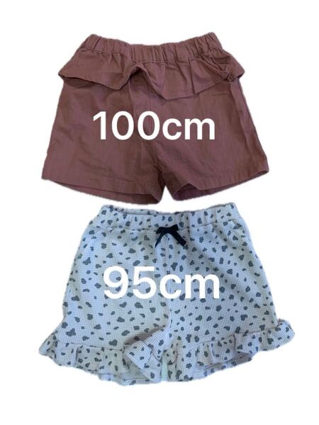 美品 95cm 100cm レオパード ショートパンツ ブラウン 短パン セット 春夏 西松屋 しまむら 女の子 子ども服 キッズ