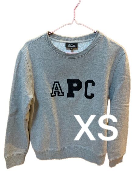 A.P.C. アーペーセー グレー ロゴ スウェット XS トレーナー レディース 春服 秋冬