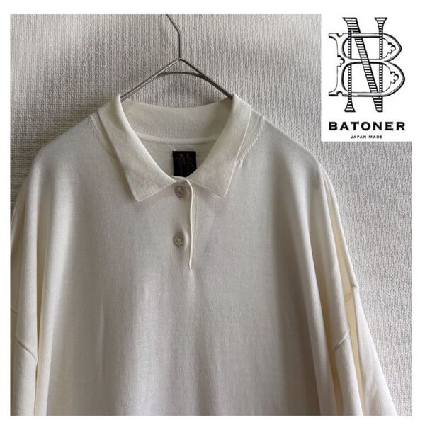 未使用 BATONER バトナー ニットワンピース 半袖 サマーニット ホワイト