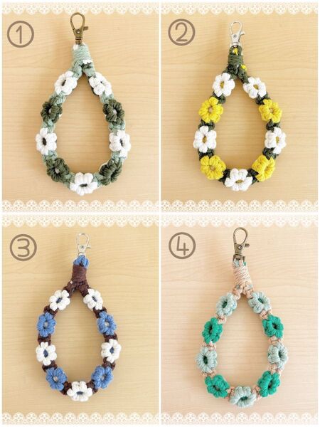 【即日発送!】落下防止 ハンドメイド スマホストラップ ハンドストラップ マクラメ 可愛い 花 フラワーストラップ
