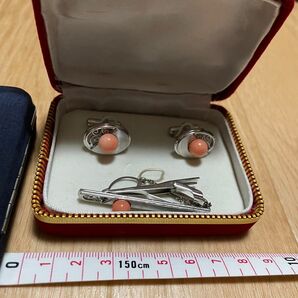 珊瑚 ネクタイピン カフスボタン アクセサリー