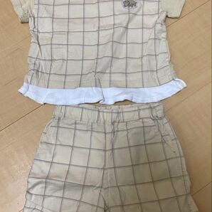 petit main チェック柄セットアップ 80サイズ