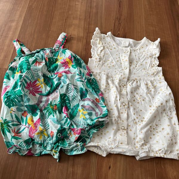 H&M ベビー服 2点セット ロンパース 6-9M