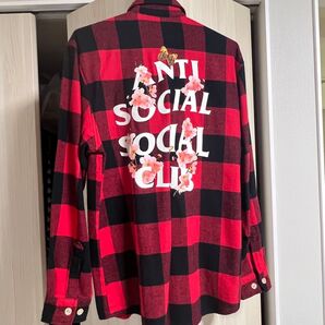 ANTISOCIALSOCIALCLUB ネルシャツ レッド Sサイズ