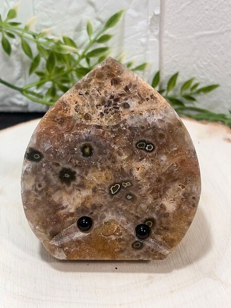 花瑪瑙 雫型 オメメちゃん 天然石 ジオード パワーストーン