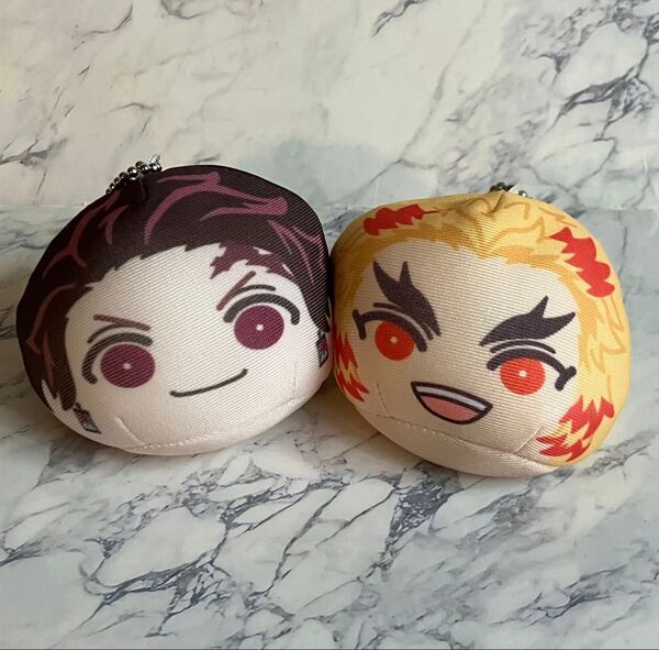 鬼滅の刃 煉獄杏寿郎 竈門炭治郎 おまんじゅう にぎにぎマスコット ぬいぐるみ キーホルダー