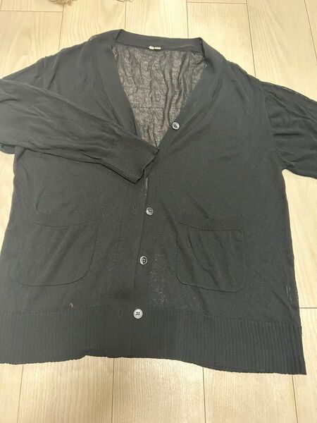 黒のカーディガン トップス ブラック