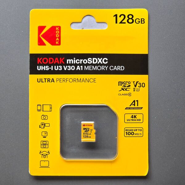 KODAK microSDXCカード 128GB UHS-I U3 V30 A1
