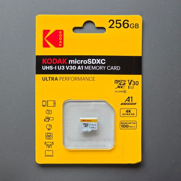 KODAK microSDXC 256GB UHS-I U3 V30 A1