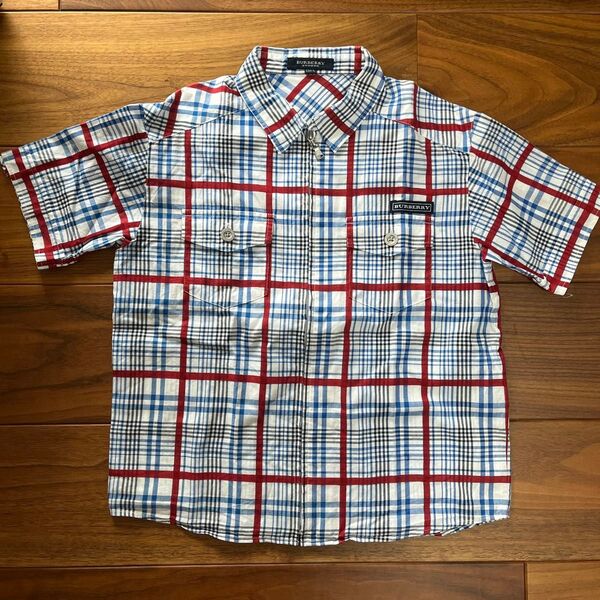 美品BURBERRYバーバリー 半袖シャツ チェックジップアップラルフローレンカーディガンユニクロGUZARAポロシャツfith