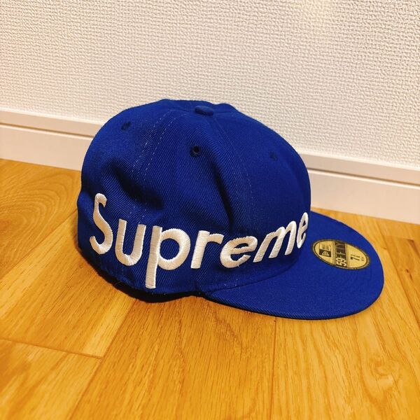 シュプリーム Supreme × NEW ERA 59FIFTY キャップ ロゴ刺繍 ブルー