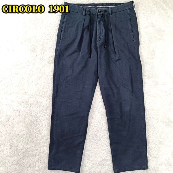 チルコロ1901 CIRCOLO1901スラックス スウェットパンツ ドローコード ベルトループ CN2745