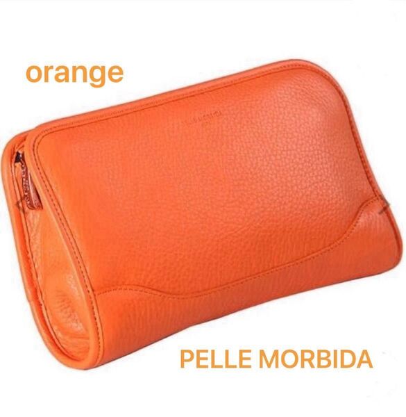 【父の日☆ペッレモルビダ☆クラッチバック】PELLE MORBIDA ブランド メイデンボヤージュ 本革 メンズ オレンジ