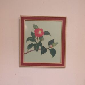 椿のちぎり絵 額縁付き インテリア 壁掛け