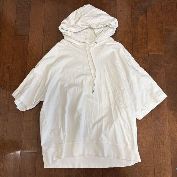 GU 半袖 パーカー オーバーサイズ XL ホワイト