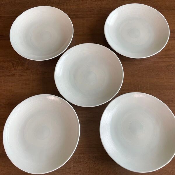 ホワイト皿 5枚セット 大皿 直径24、5cm プレート 洋食器 kensyou abe