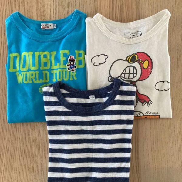 【3枚】110㎝ 半袖Tシャツ ファミリア/ミキハウス /無印良品