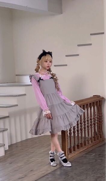 星名桜子さん×しまむらコラボ ジャンパースカート グレー M