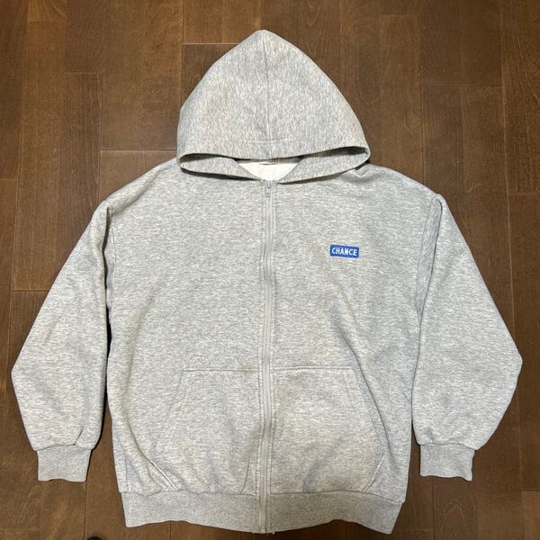 グレー パーカー ジップアップ ジップパーカー ZIP スウェット フーディー 古着