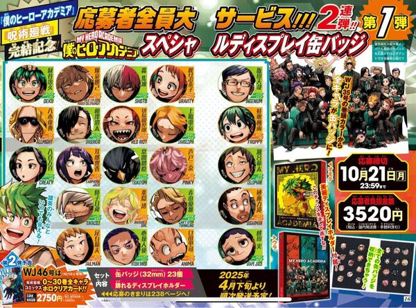 僕のヒーローアカデミア 応募者全員サービス スペシャルディスプレイ缶バッジ (新品未開封)