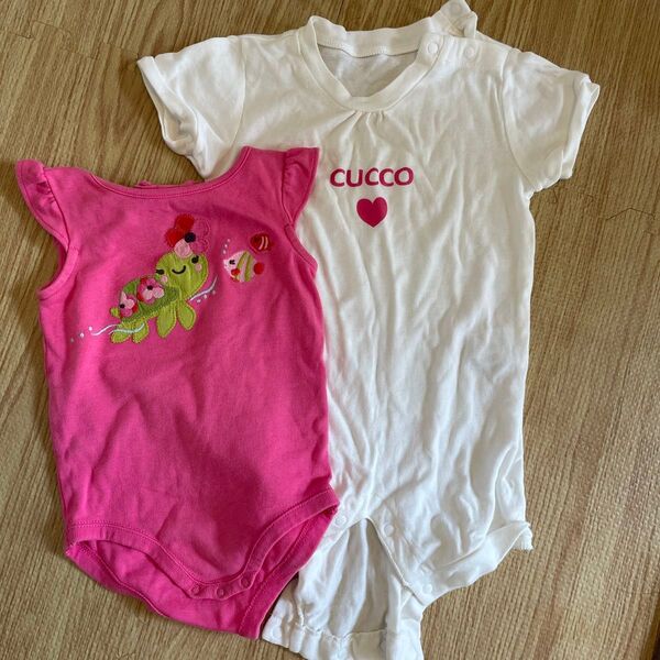 【ベビー2着セット】gymboree/cucco 70〜80cmロンパース、カバーオール
