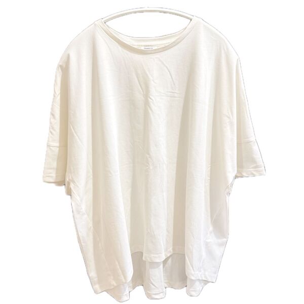 【AmericanHolic】美品 アメリカンホリック コクーンシルエット 背中タック 半袖カットソーTシャツ オフホワイト L