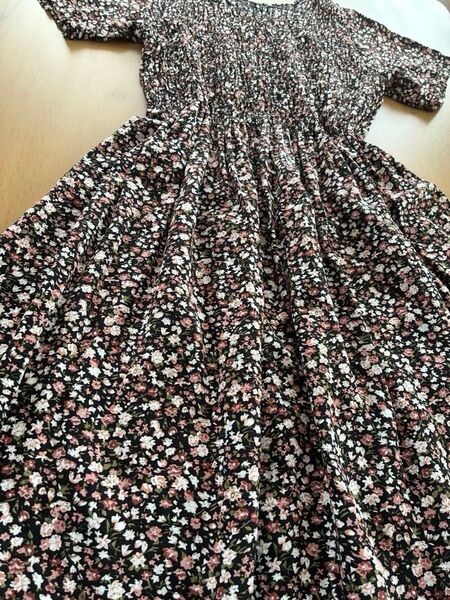 花柄ワンピース 夏ワンピース 半袖 M〜L