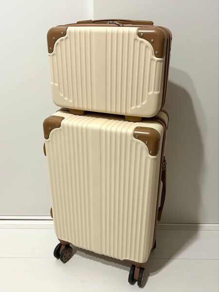 WEGRET キャリーケース スーツケース 親子セット ベージュ