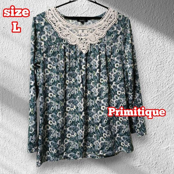 【美品】 Primitique 花柄チュニック Lサイズ 長袖