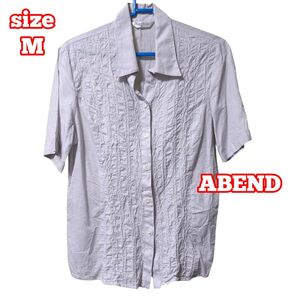 【難アリ】 ABEND ライトグレー 半袖シャツ M
