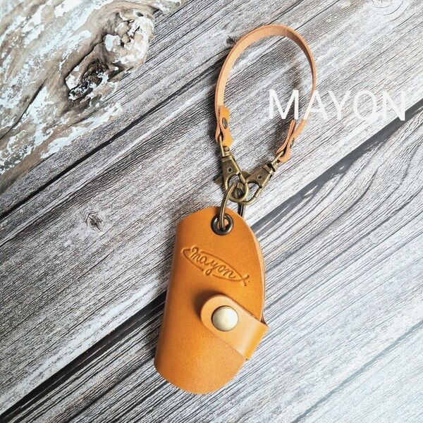 Sale☆新品☆牛革☆姫路ヌメ革☆スマートキーケース☆ストラップ付☆ハンドメイド