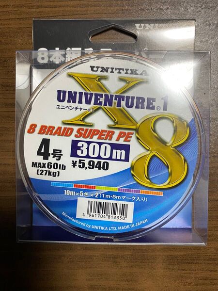 ユニチカ ユニベンチャー1 X8 4号 300m PEライン