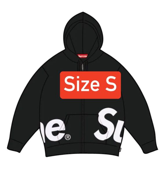 Supreme Big Logo Zip Up Hooded Sweatshirt "Black"
