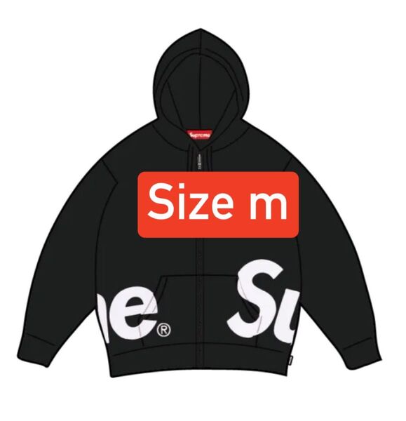 Supreme Big Logo Zip Up Hooded Sweatshirt "Black"