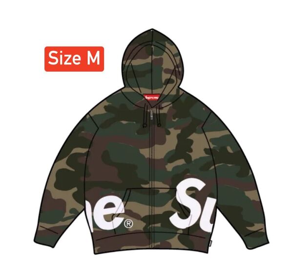 Supreme Big Logo Zip Up Hooded Sweatshirt "Black"