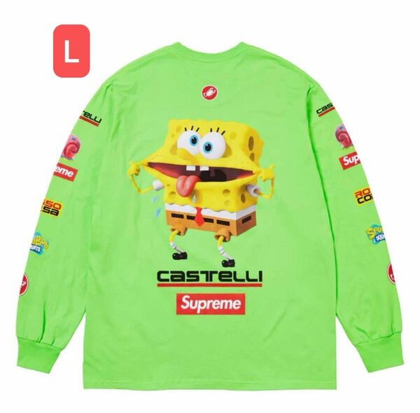 Supreme x SpongeBob Castelli Racing L/S Tee "Lime"