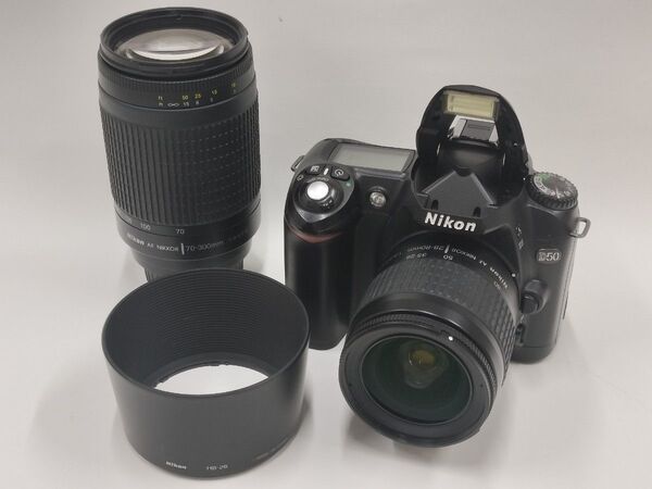 シャッター数1,000以下 Nikon D50 デジタル一眼レフカメラ ダブルレンズキット 動作確認済 少難アリ