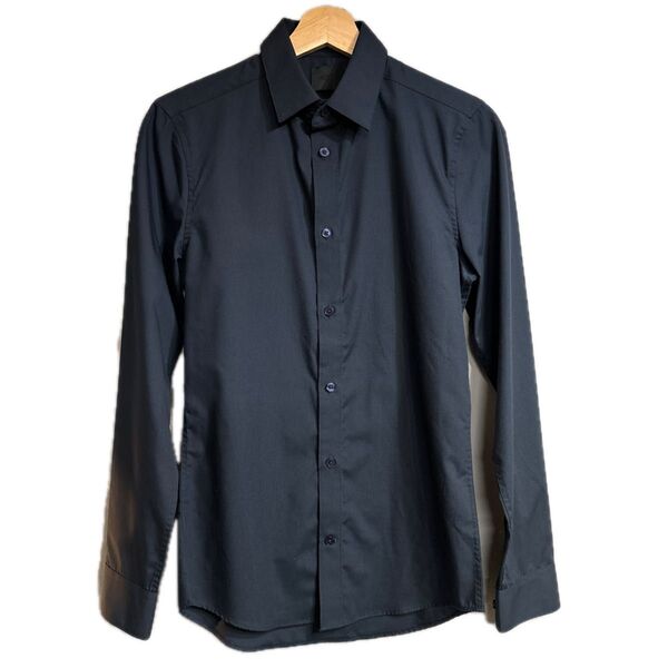 【新品未使用】エイチアンドエム H&M ネイビーシャツ メンズ XSサイズ