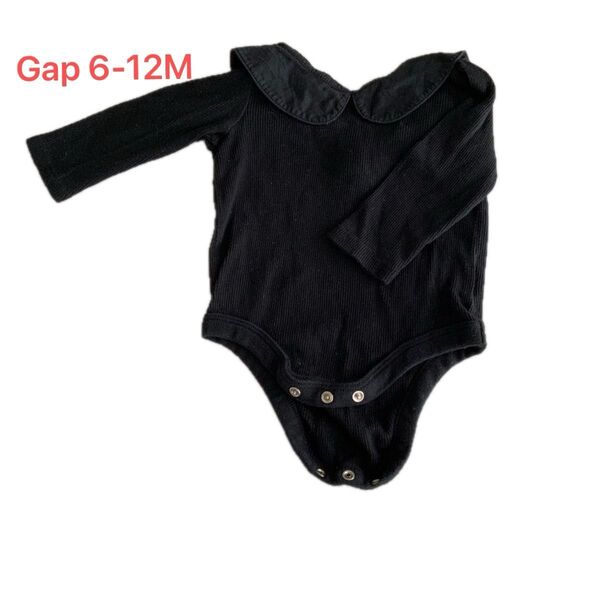 Gapロンパース 6-12M 70 黒 襟付き