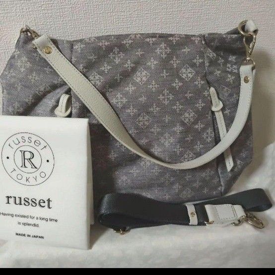 最終お値下げ russet 2WAYショルダーバッグ デニムプリント定価 26,400円