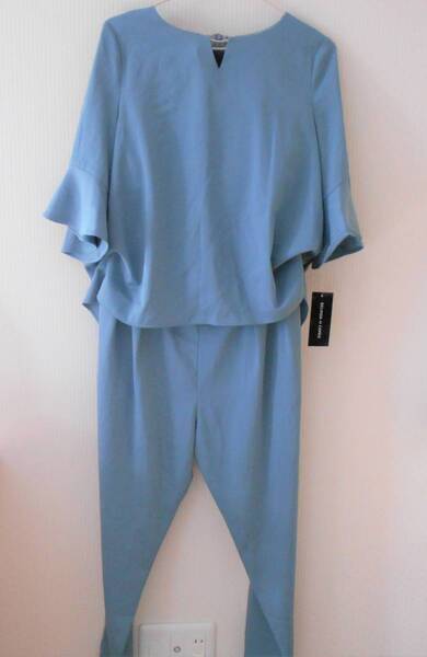 【新品】BELINDA DE CAPRIS セットアップ シフォントップス パンツ セット Mサイズ 背空き レース