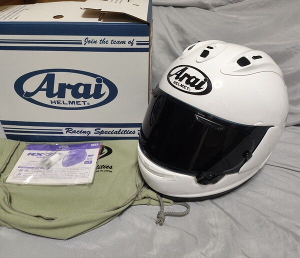 RX-7X M 白 使用極小 スポイラー 社外スモーク ガラスコート アライヘルメット arai