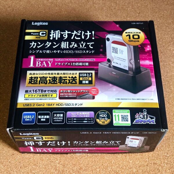 ロジテック LGB-1BSTUC USB3.2Gen2 Type-C対応 HDDスタンド