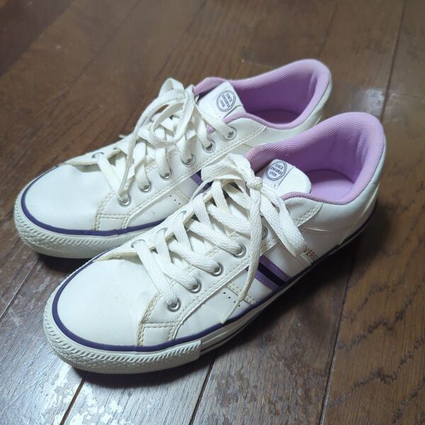 コンバース CONVERSEスニーカー白パープル24.0cm