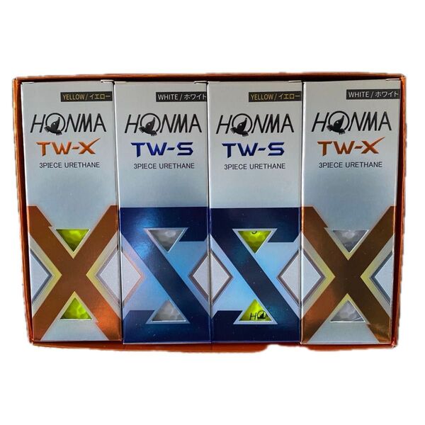 【値下げしました】HONMA ゴルフボール TW-X 白黄各9球& TW-S 白黄各9球 合計3ダース36球