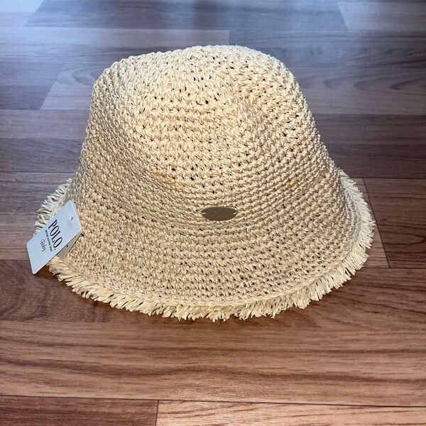POLO BABY 麦わら帽子 48cm 日除けつき 未使用タグ付き