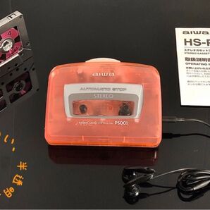 カセットウォークマン AIWA PS001、橙色、半透明 「整備済み、高い音質、完動超美品」