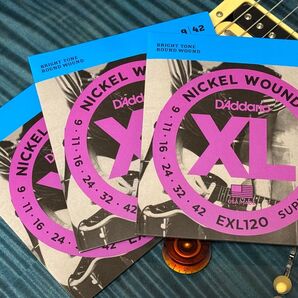 D'Addario EXL120 エレキギター 弦 9-42 ダダリオ 3セット 速弾き 初心者にもおすすめ